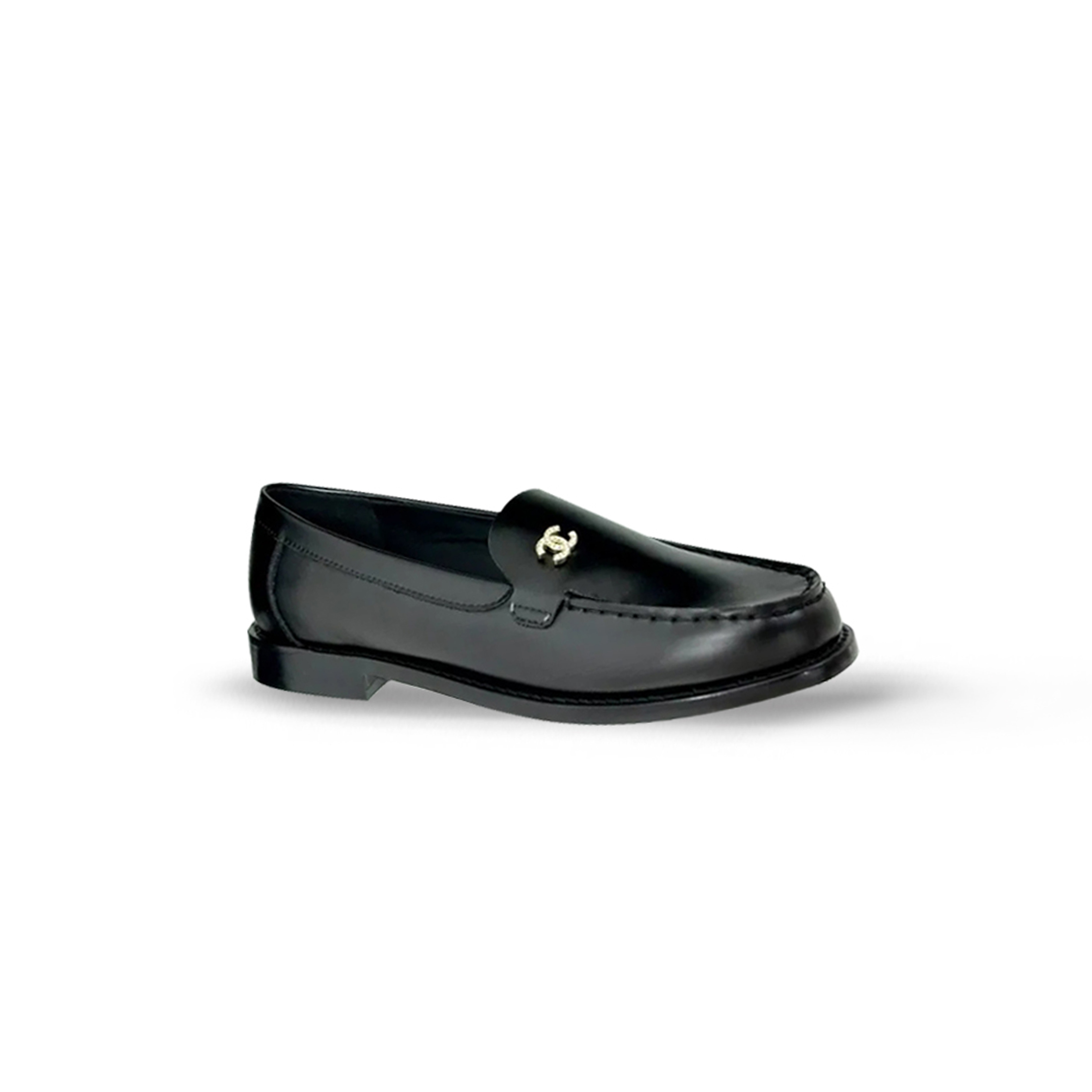 CHANEL ROUND TOE BUCKLE LOAFERS